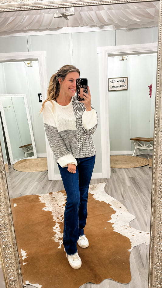 Gray Block Sweater