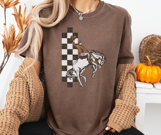 Checkered Cowboy Bronc Tee