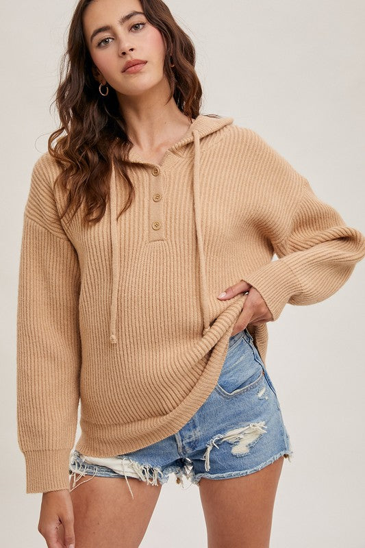 Knit Hooded Sweater