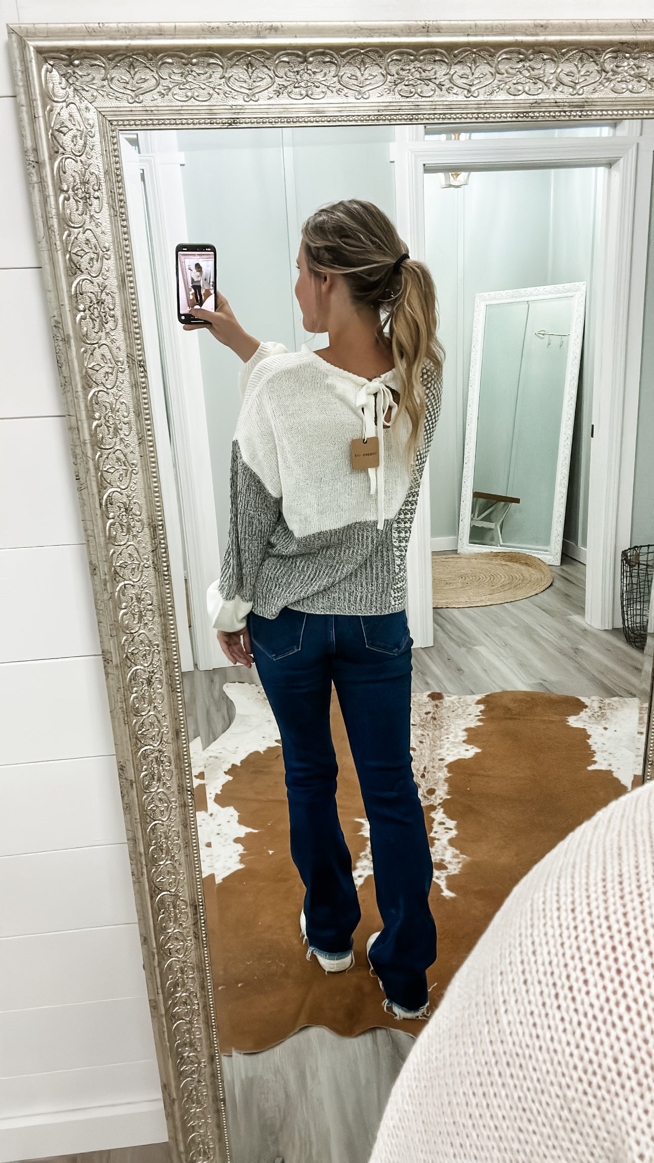 Gray Block Sweater