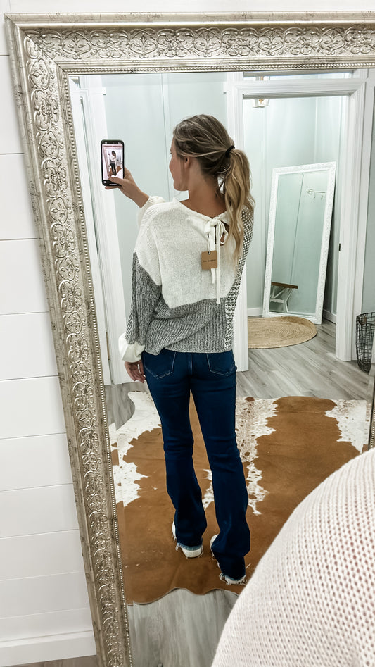 Gray Block Sweater