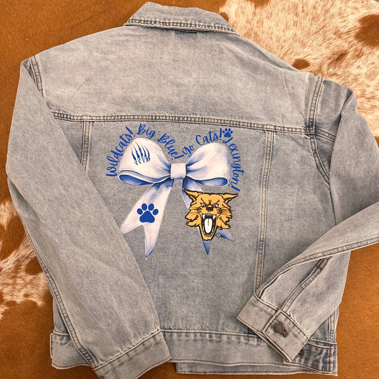 Kentucky Bow Light Wash Denim Jacket