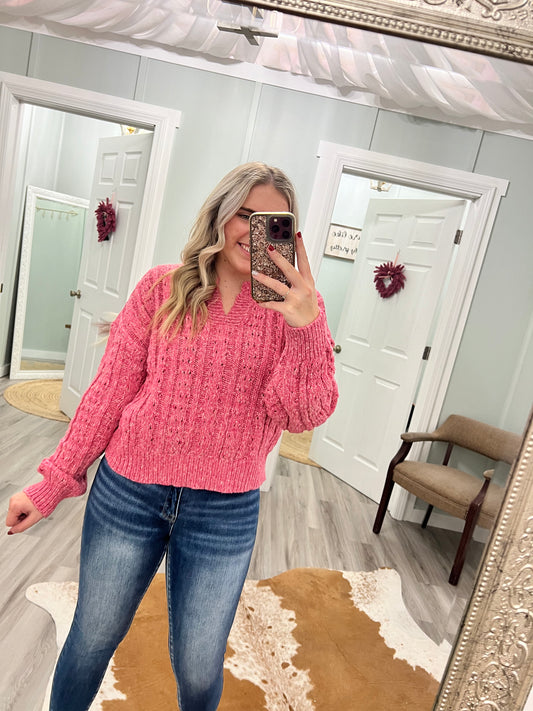 Pink Knit Cozy Sweater