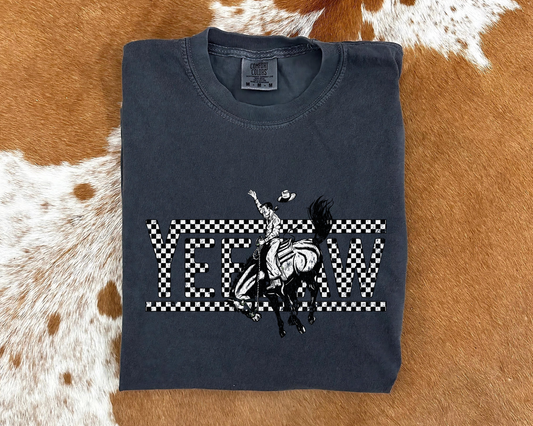 Checkered Yee Haw Tee