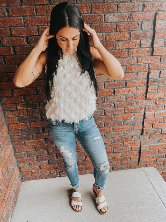 Ivory Textured Blouse