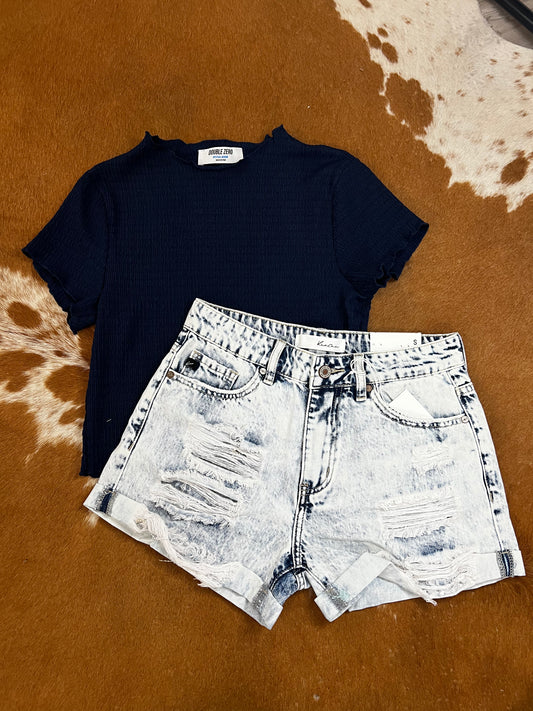 Navy Cropped Tee