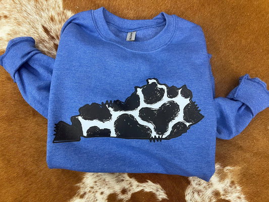 Kentucky Cow State Outline Sweatshirt